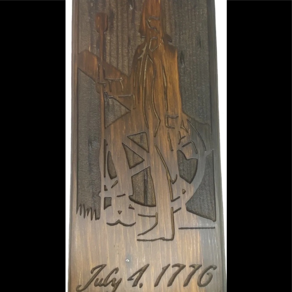 American Revolution Hessian Artilleray Soldier Next To Cannon Wood Wall Decor.